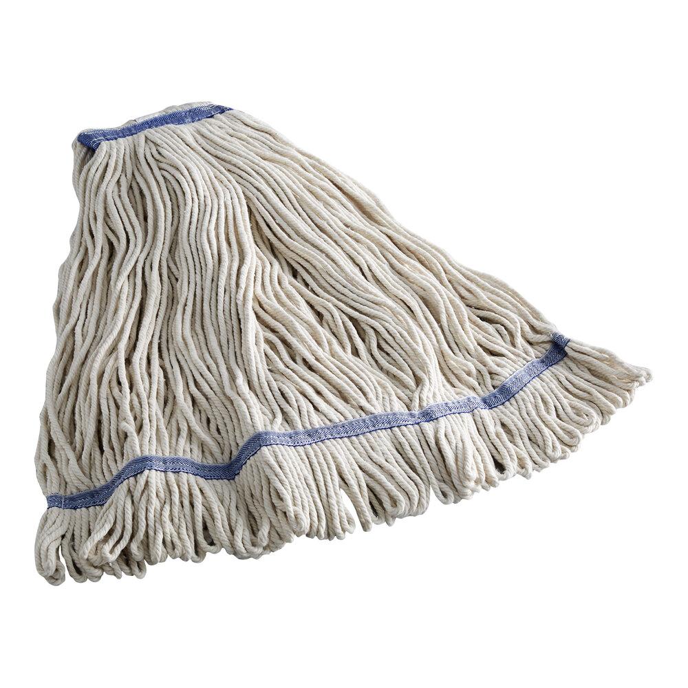 Advantage Supplies 32 oz. Natural Cotton Looped End Wet Mop Head with 1" Headband - 12/Case