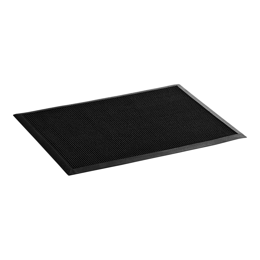 Choice 24" x 32" Black Rubber Finger-Scraper Top Anti-Fatigue Mat - 1/2" Thick