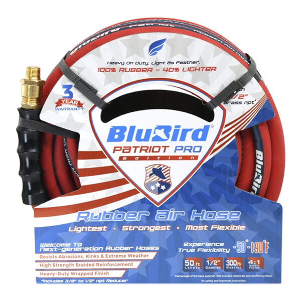 BluBird Patriot Pro 1/2" x 50' Rubber Air Hose PP1250