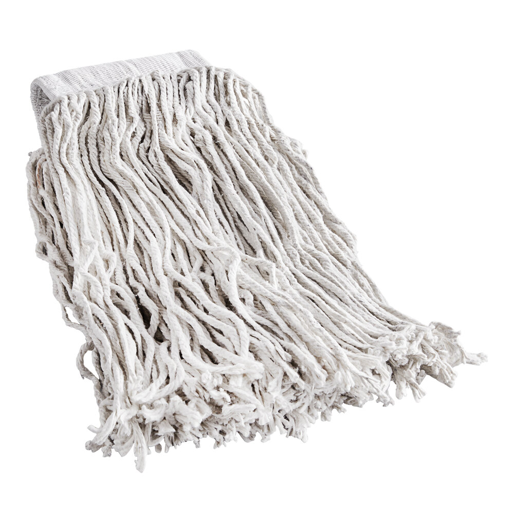 Carlisle 369819B00 #32 White Extra Large Cotton Cut-End Wet Mop Head with 5" Headband