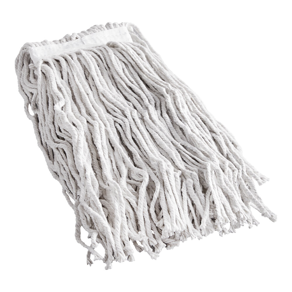 Carlisle 369816B00 #16 Natural Small Cotton Cut-End Wet Mop Head with 1" Headband