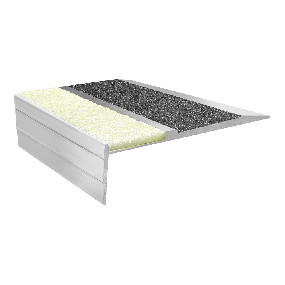 Wooster Stairmaster Type 333FT 3" x 36" Stair Tread Nosing with Marine Black Flex-Tred and NiteGlow Grit Surface 333FT-NG-3