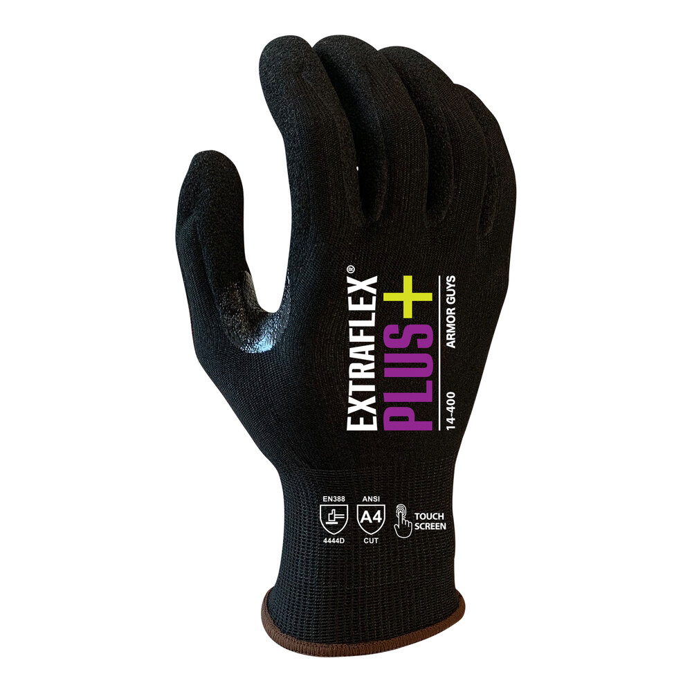 Armor Guys Extraflex Plus 14-400-XL Black 18 Gauge A4 HCT Microfoam Nitrile Gloves - Extra Large