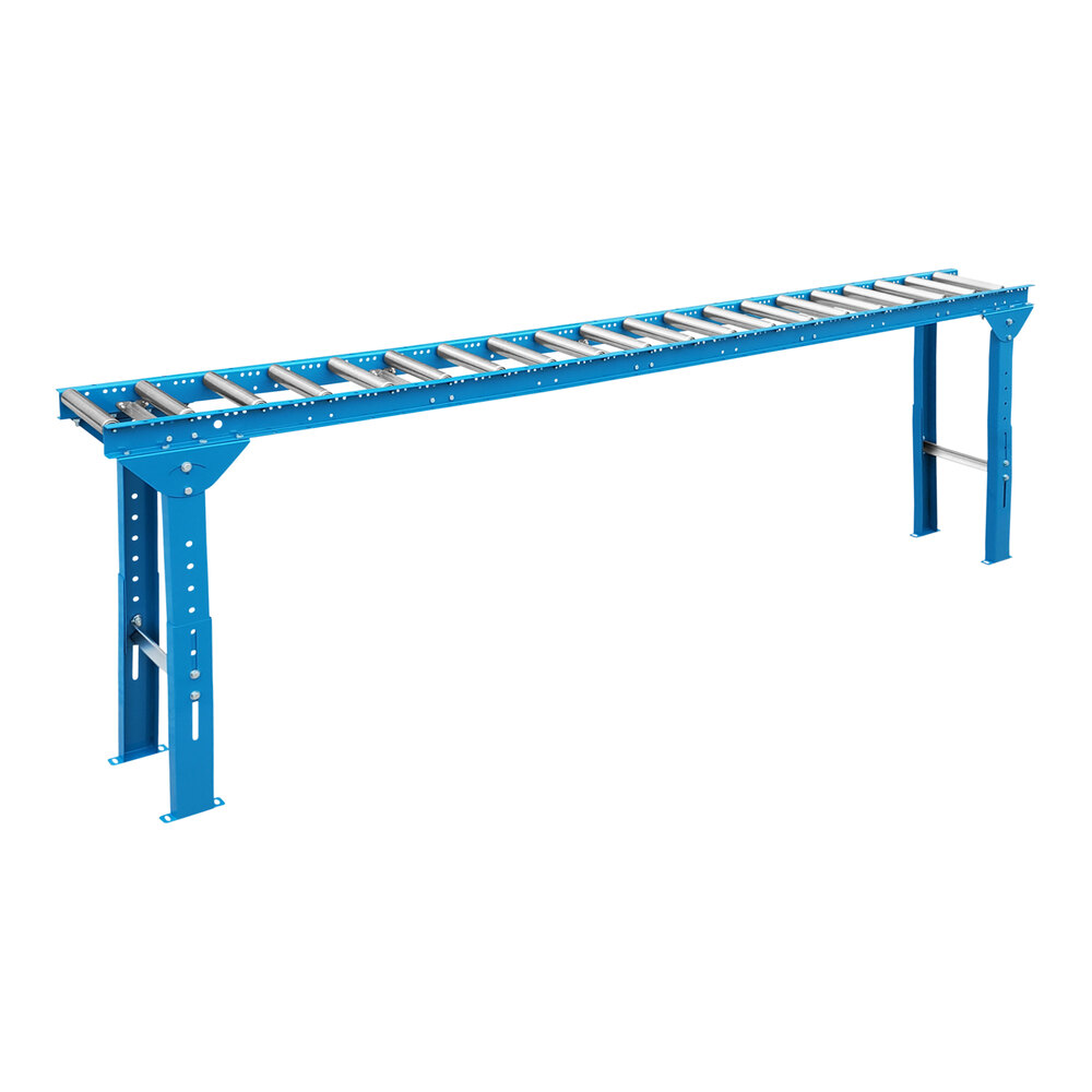 Lavex 12" x 10' Gravity Conveyor with Legs, 1 1/2" Galvanized Steel Rollers, and 4 1/2" Centers