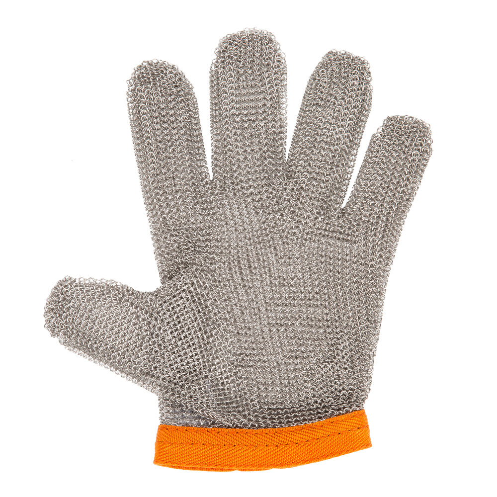 Victorinox 7.9039.XL saf-T-gard GU-500 Orange Cut Resistant Stainless Steel Mesh Glove - Extra-Large
