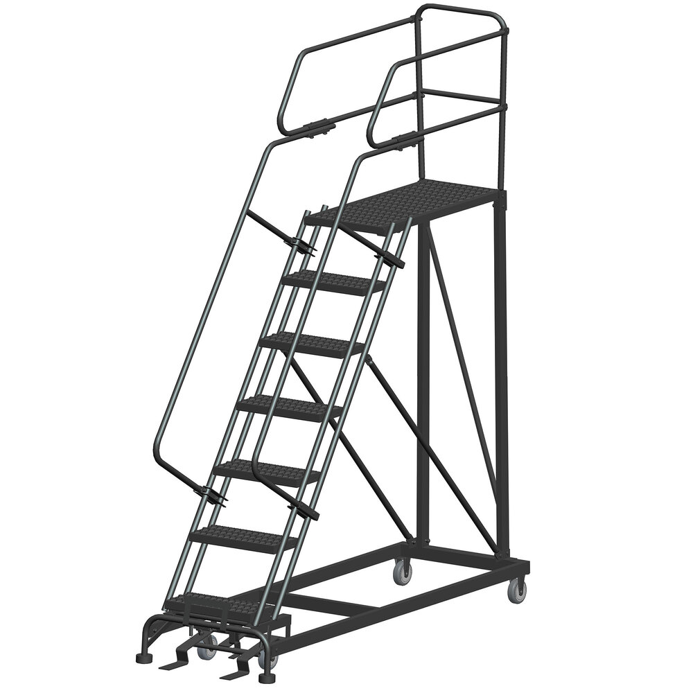 Ballymore 7-Step Heavy-Duty Steel Cal/OSHA Compliant Mobile Work Platform with 42" Handrail and 36" x 24" x 70" Platform CAL-SEP7-2436