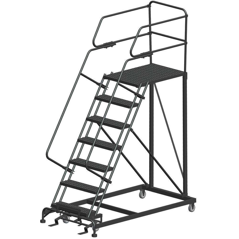 Ballymore 7-Step Heavy-Duty Steel Cal/OSHA Compliant Mobile Work Platform with 42" Handrail and 36" x 36" x 70" Platform CAL-SEP7-3636