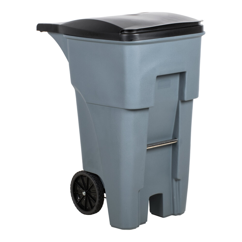 Rubbermaid® FG9W2100GRAY BRUTE 65 Gallon Gray Wheeled Rectangular Trash Can with Lid