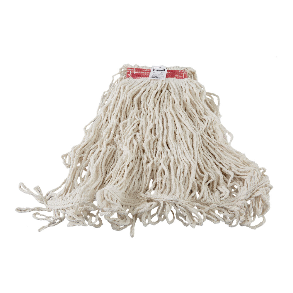 Rubbermaid® Super Stitch FGD21306WH00 24 oz. #32 White Blend Looped End Wet Mop Head with 1" Headband