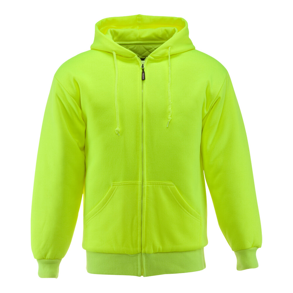 RefrigiWear Lime Insulated Quilted Sweatshirt 0488RHVLLAR - Large