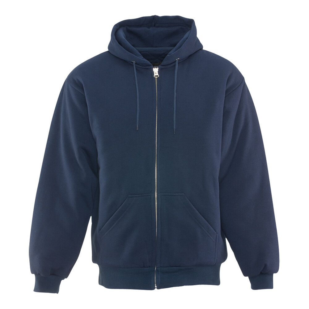 RefrigiWear Navy Insulated Quilted Sweatshirt 0488RNAVMED - Medium