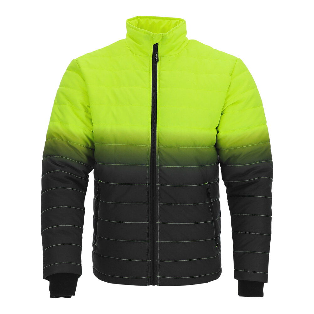 RefrigiWear Enhanced Visibility Lime Green / Navy Quilted Jacket 8222RTLNXLG - XL