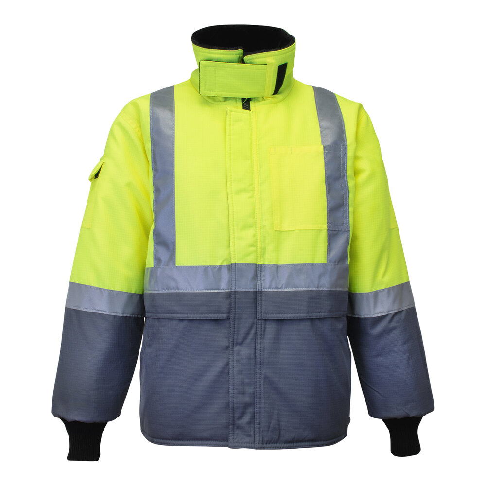 RefrigiWear Freezer Edge Lime Green / Gray Jacket 8250RTLGXLG - XL