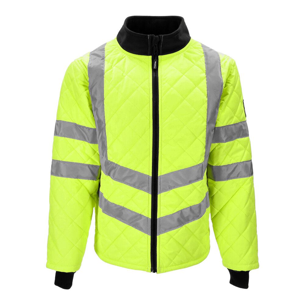 RefrigiWear HiVis Lime Diamond Quilted Jacket 8730RHVL2XL - 2XL