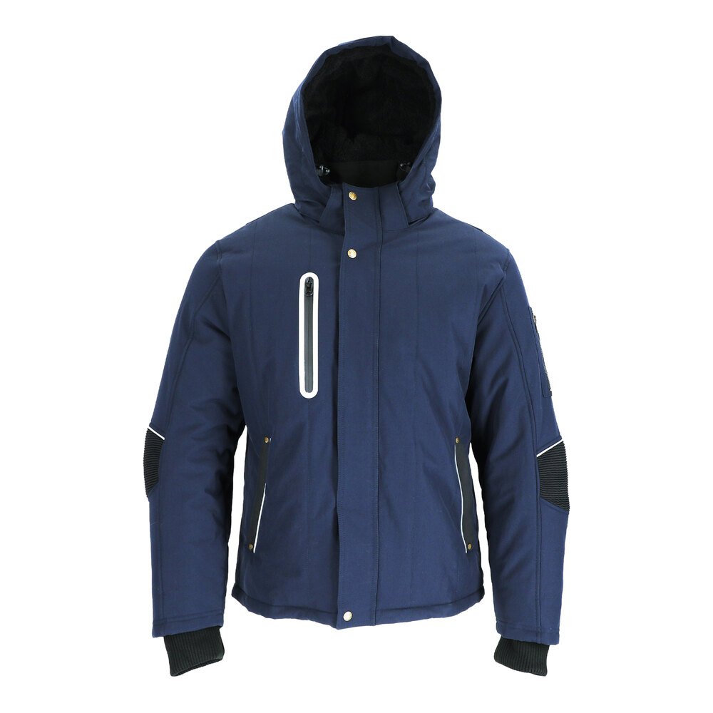 RefrigiWear 54 Gold Navy Hooded Utility Jacket 8754RNAV4XL - 4XL
