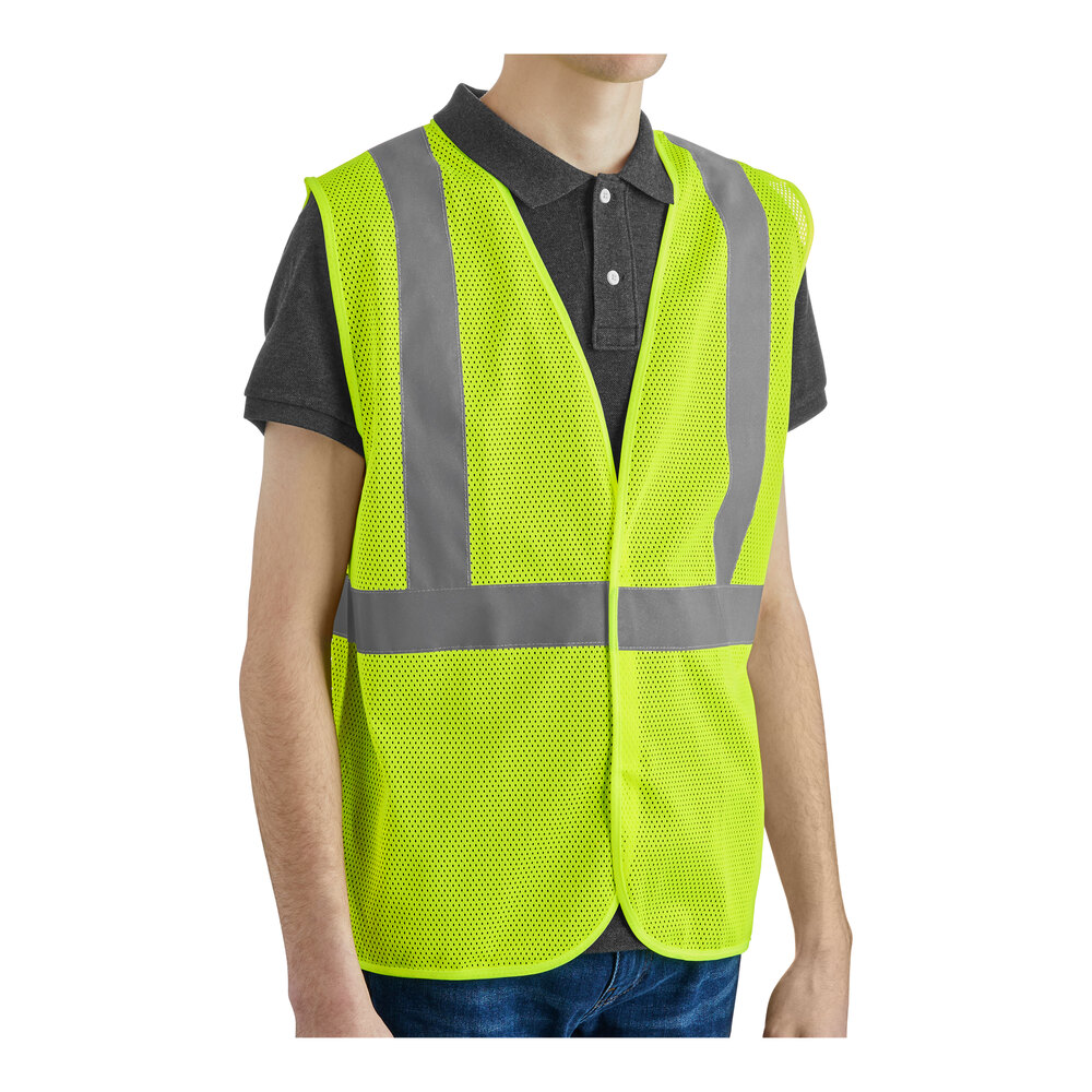 Lavex Class 2 Lime High Visibility Surveyor's Safety Vest with Hook & Loop Closure - 3X - 50/Case