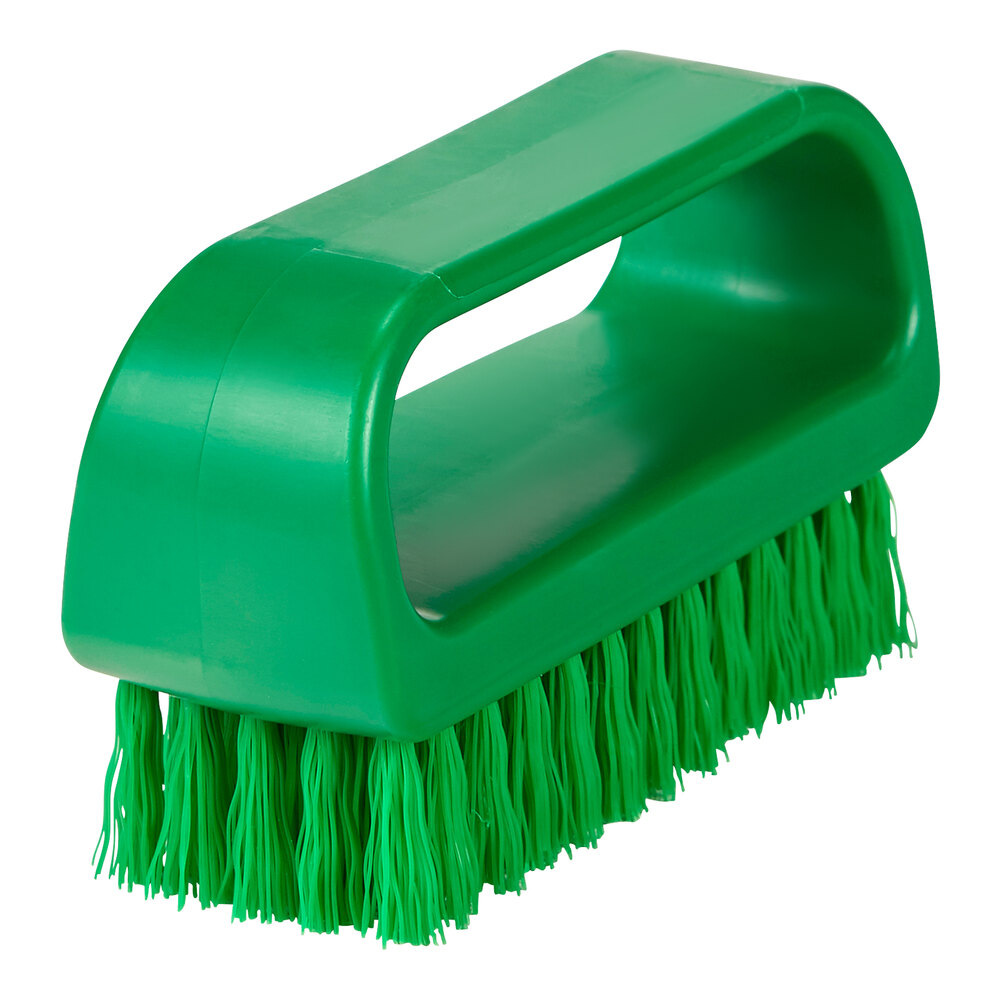 Vikan ColorCore 643312 3 3/4" Green Nail Brush with Medium Bristles