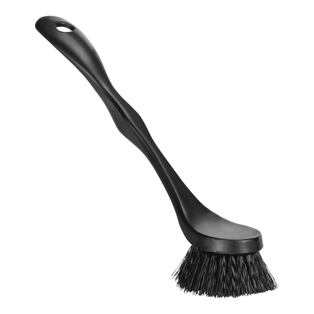 Vikan ColorCore 428119 7 3/8" Black Dish Brush with Medium Bristles