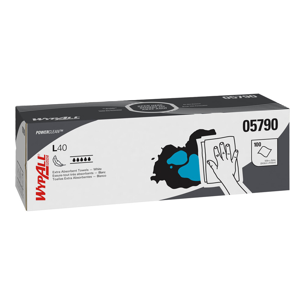 WypAll® 05790 L40 9 13/16" x 16 3/8" White Light-Duty Wiper - 900/Case