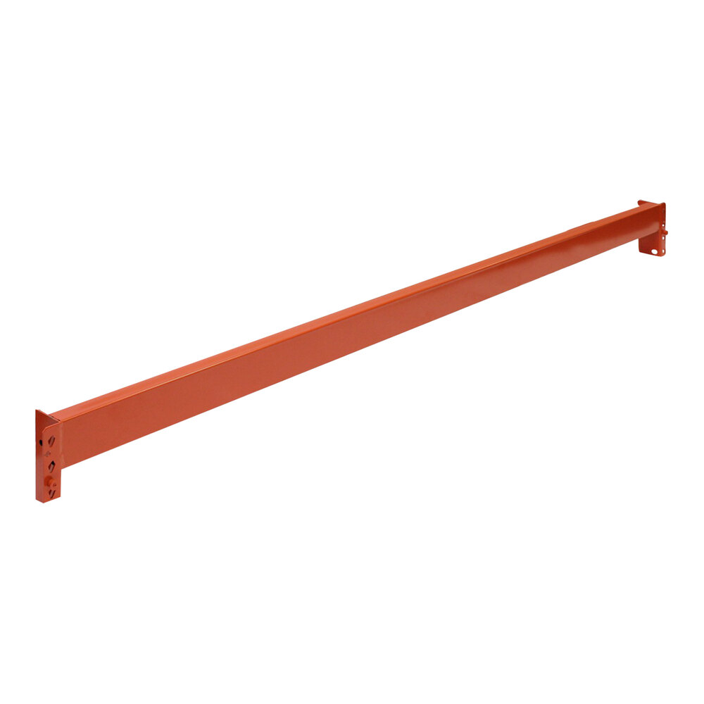 Interlake Mecalux 96" Orange Heavy-Duty Non-Slotted Pallet Rack Beam IB36ET09600RCA2000 - 4,170 lb. Capacity