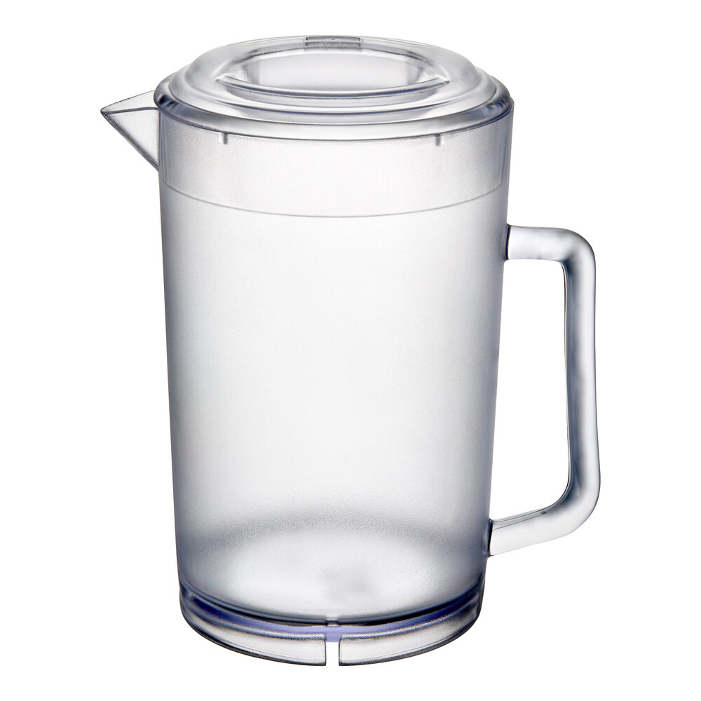 GET P-3064-1-CL 64 oz. Customizable Clear Textured Pitcher with Lid