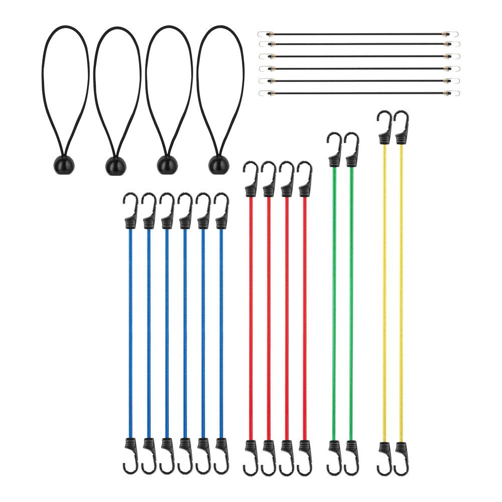 Xpose Safety 24-Piece Assorted Heavy-Duty Elastic Outdoor Bungee Cord Set BKBOT-24