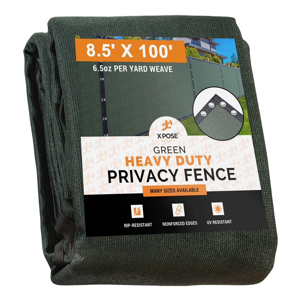 Xpose Safety 8' 6" x 100' Green Heavy-Duty 6.5 oz. Mesh Privacy Fence PS-86100G