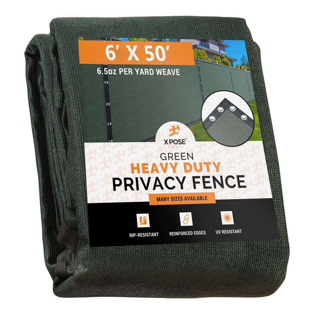 Xpose Safety 6' x 50' Green Heavy-Duty 6.5 oz. Mesh Privacy Fence PS-650G