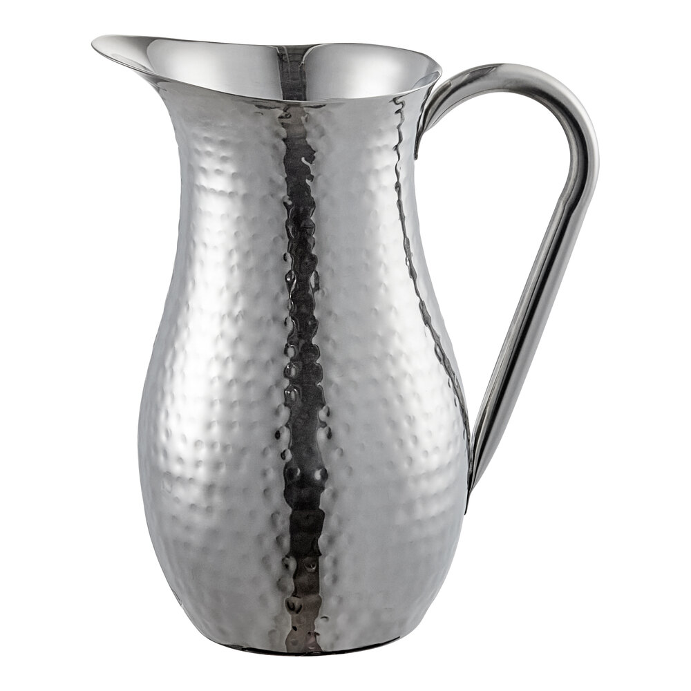 American Metalcraft DWPH64 Hammered Double Wall Stainless Steel 64 oz. Water Pitcher