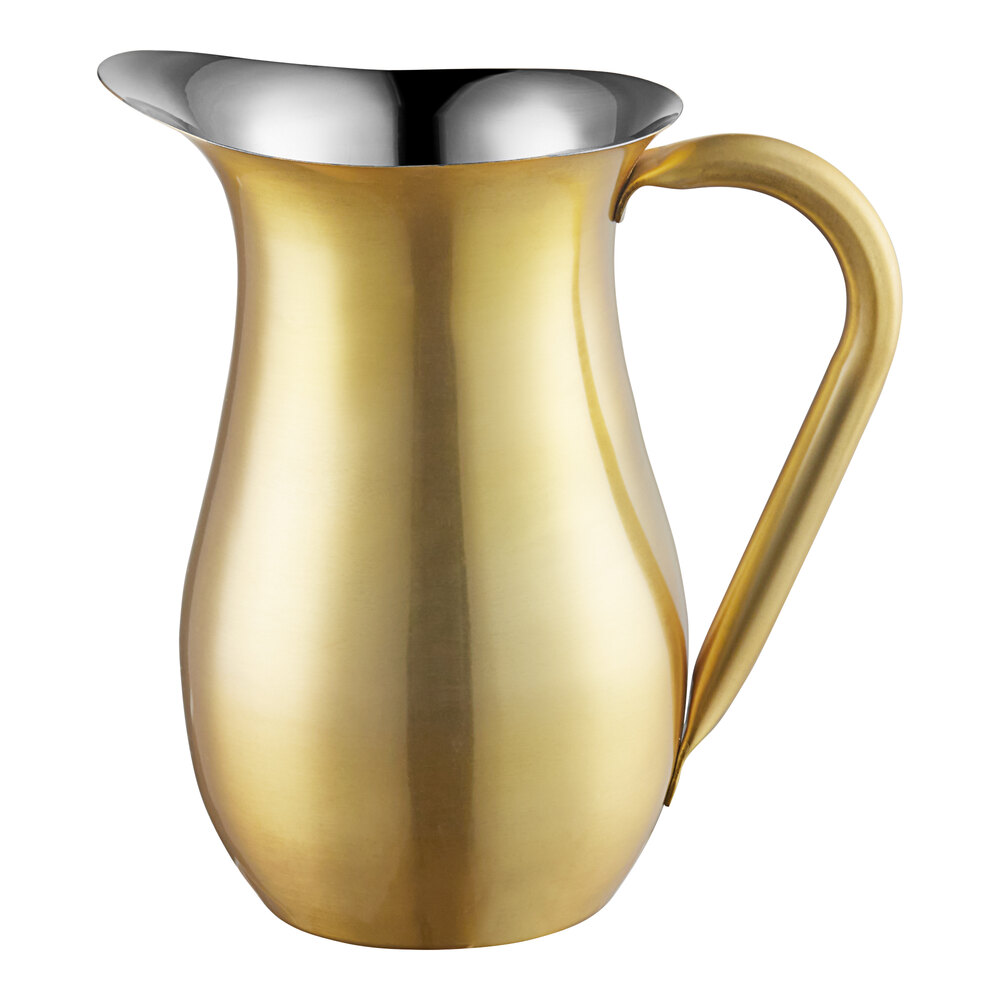 American Metalcraft BWPG84 Gold Satin Finish Stainless Steel 84 oz. Bell Pitcher