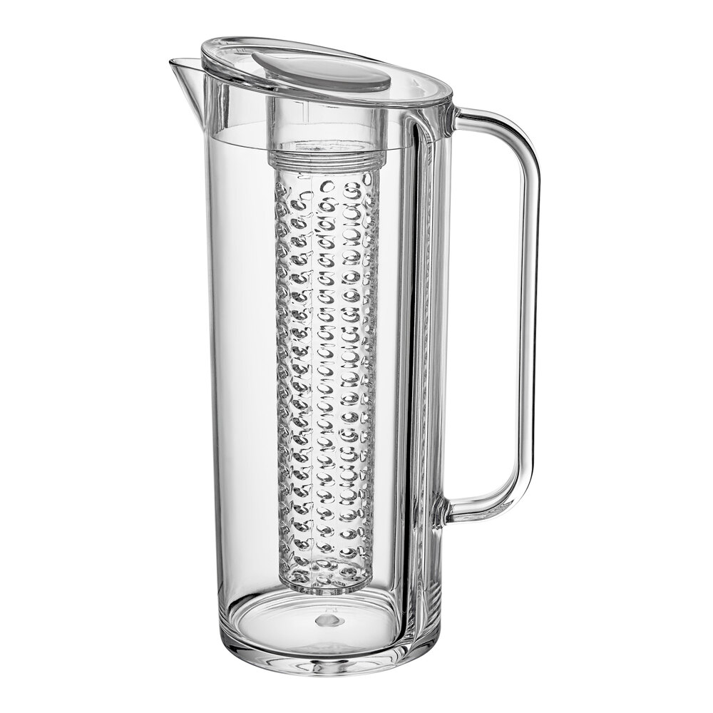 Tablecraft PP322FIN 2 Qt. Plastic Pitcher with Infusion Chamber
