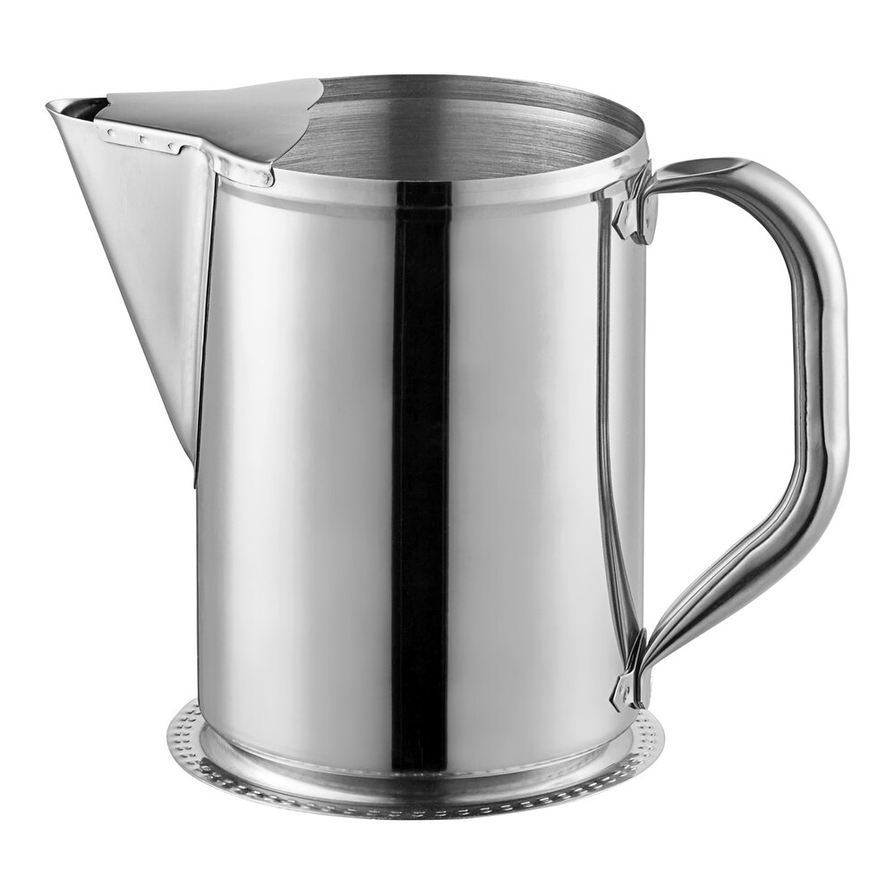Vollrath 46402 64 oz. Stainless Steel Water Pitcher with Ice Guard