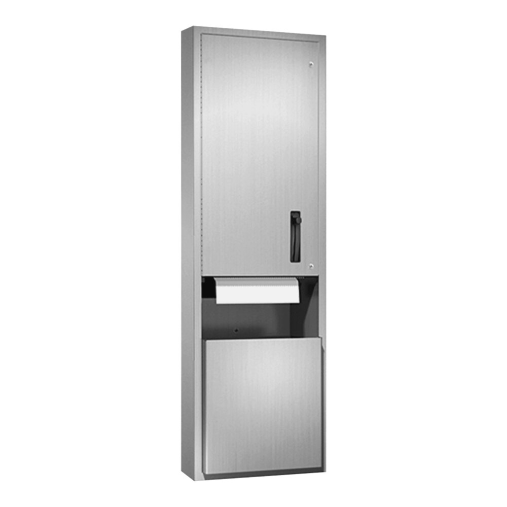 American Specialties, Inc. Traditional 10-046921-9 Surface-Mounted Lever-Operated Roll Paper Towel Dispenser with 13.3 Gallon Waste Receptacle