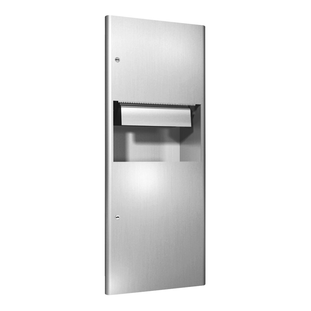 American Specialties, Inc. Profile 10-94696A Recessed Battery-Operated Automatic Roll Paper Towel Dispenser with 10 Gallon Waste Receptacle