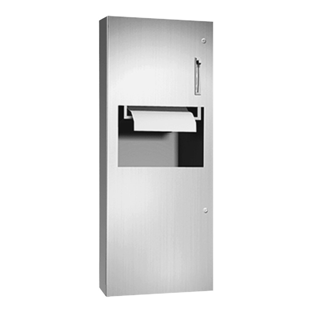 American Specialties, Inc. Simplicity 10-64696-9 Surface-Mounted Lever-Operated Roll Paper Towel Dispenser with 9.4 Gallon Waste Receptacle