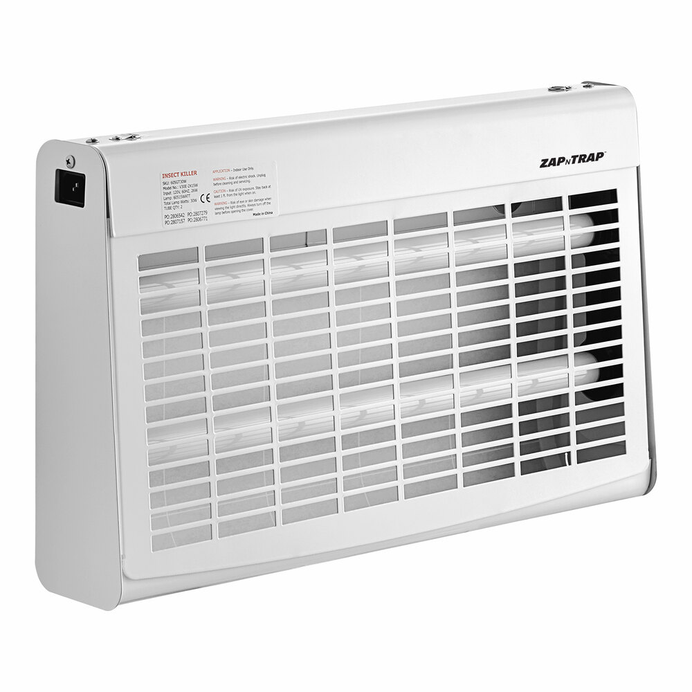 Lavex Zap N Trap White Indoor Insect Light Trap with 2 Glue Boards, 1500 sq. ft. Coverage - 120V, 30W