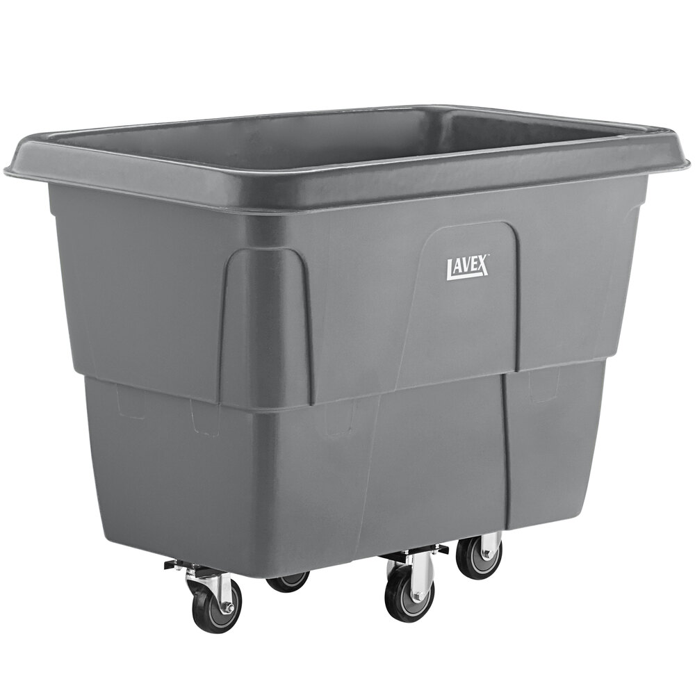 Lavex 12 Cubic Foot Gray Cube Truck (600 lb. Capacity)