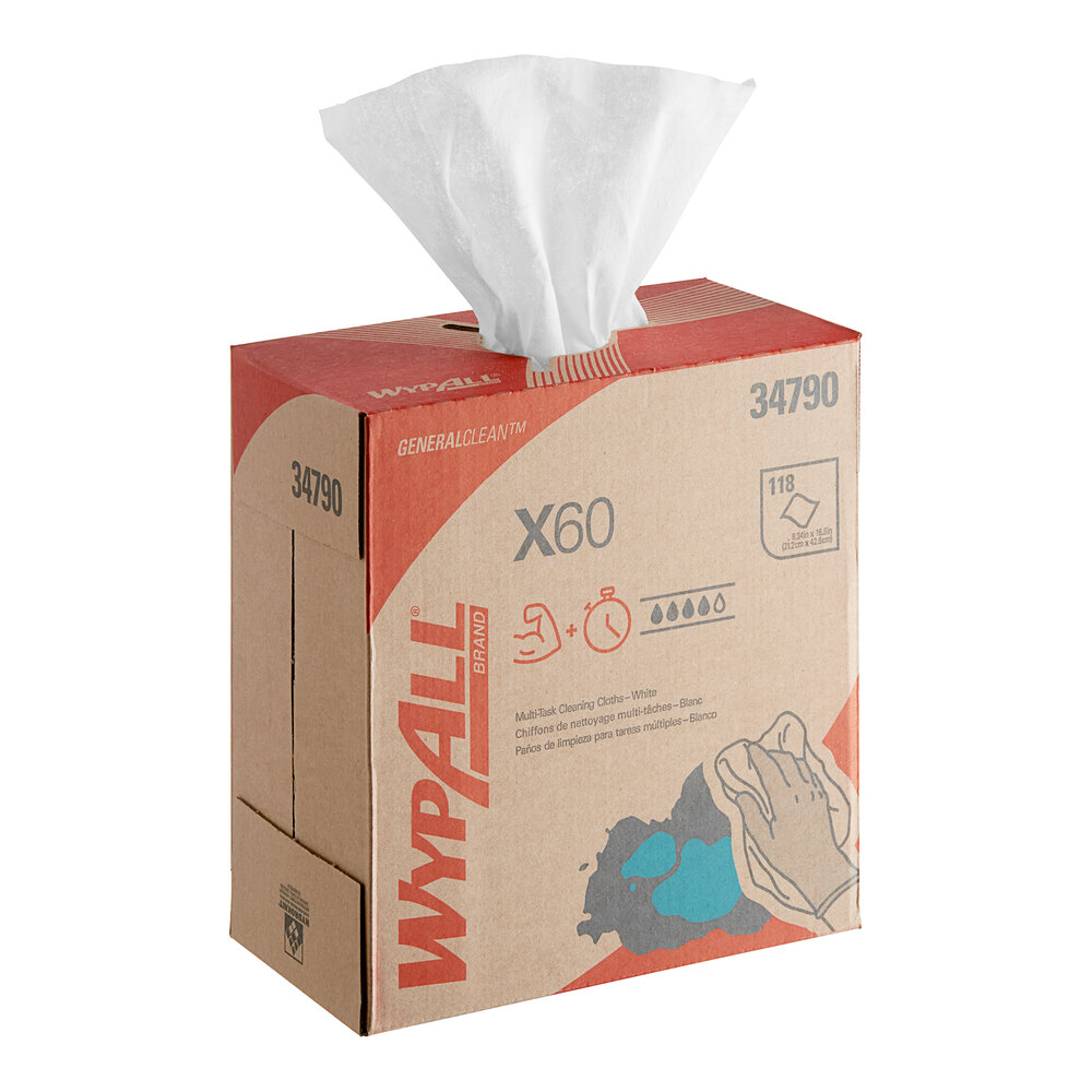 WypAll® X60 8 3/8" x 16 13/16" White Wiper 34790 - 1,180/Case