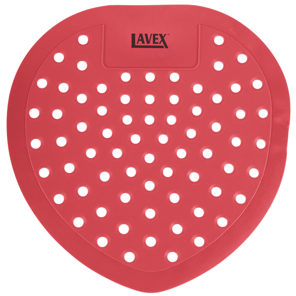 Lavex Strawberry Scent Deodorized Urinal Screen - 12/Pack
