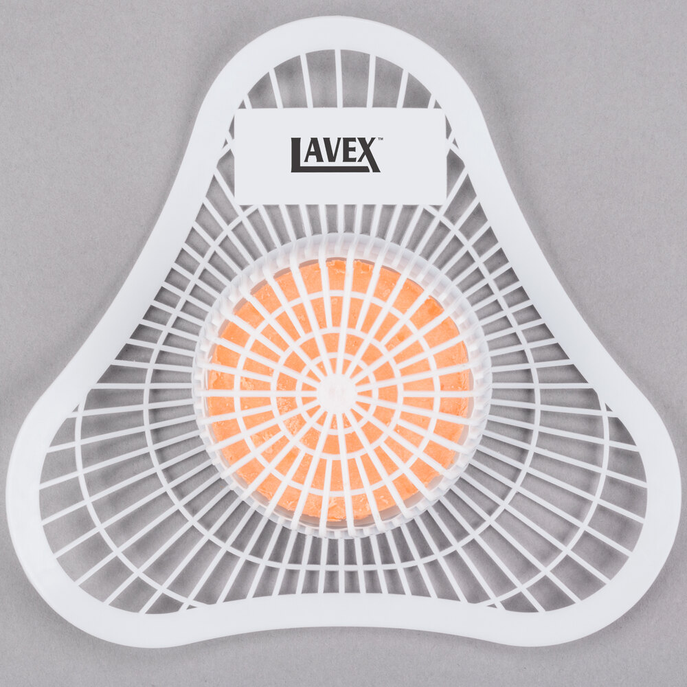 Lavex Urinal Screen with Citrus Scented Block - 12/Pack