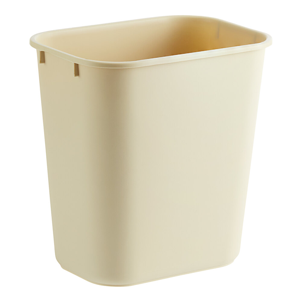 Lavex Janitorial 13 Qt. / 3 Gallon Beige Rectangular Wastebasket