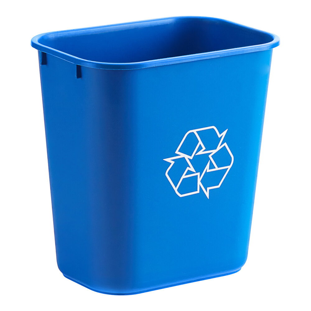 Lavex Janitorial 13 Qt. / 3 Gallon Blue Rectangular Recycling Wastebasket