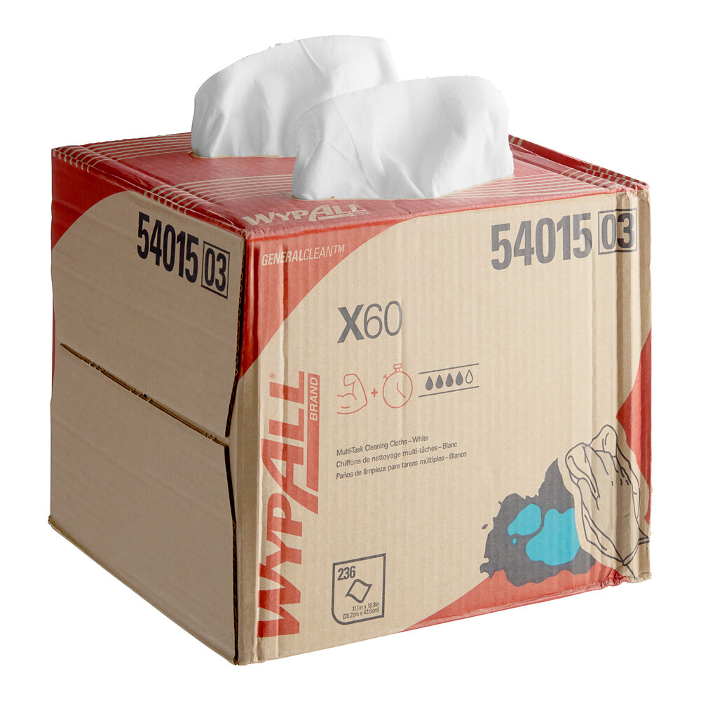 WypAll® 54015 X60 11 1/8" x 16 13/16" White Medium-Duty Wiper - 236/Case