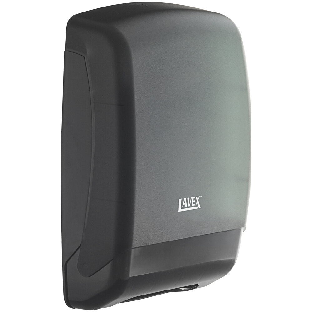 Lavex Translucent Black C-Fold / Multifold Paper Towel Dispenser