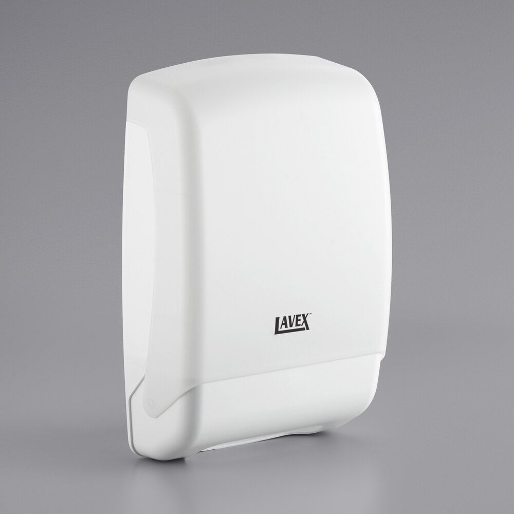 Lavex Translucent White C-Fold / Multifold Paper Towel Dispenser