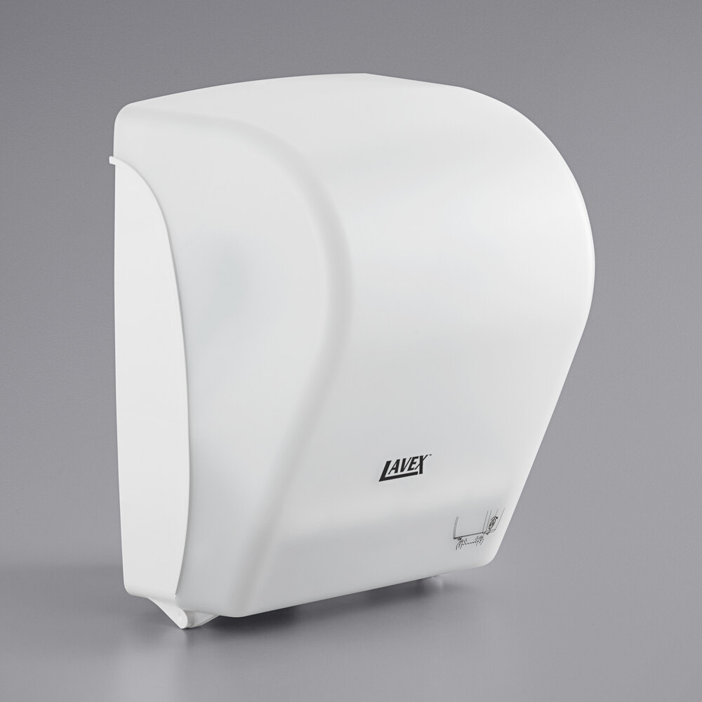Lavex Translucent White Auto-Cut Hands Free Paper Towel Dispenser