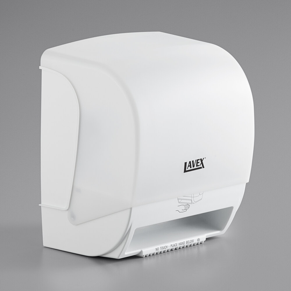 Lavex Translucent White Automatic Paper Towel Dispenser with Motion Sensor