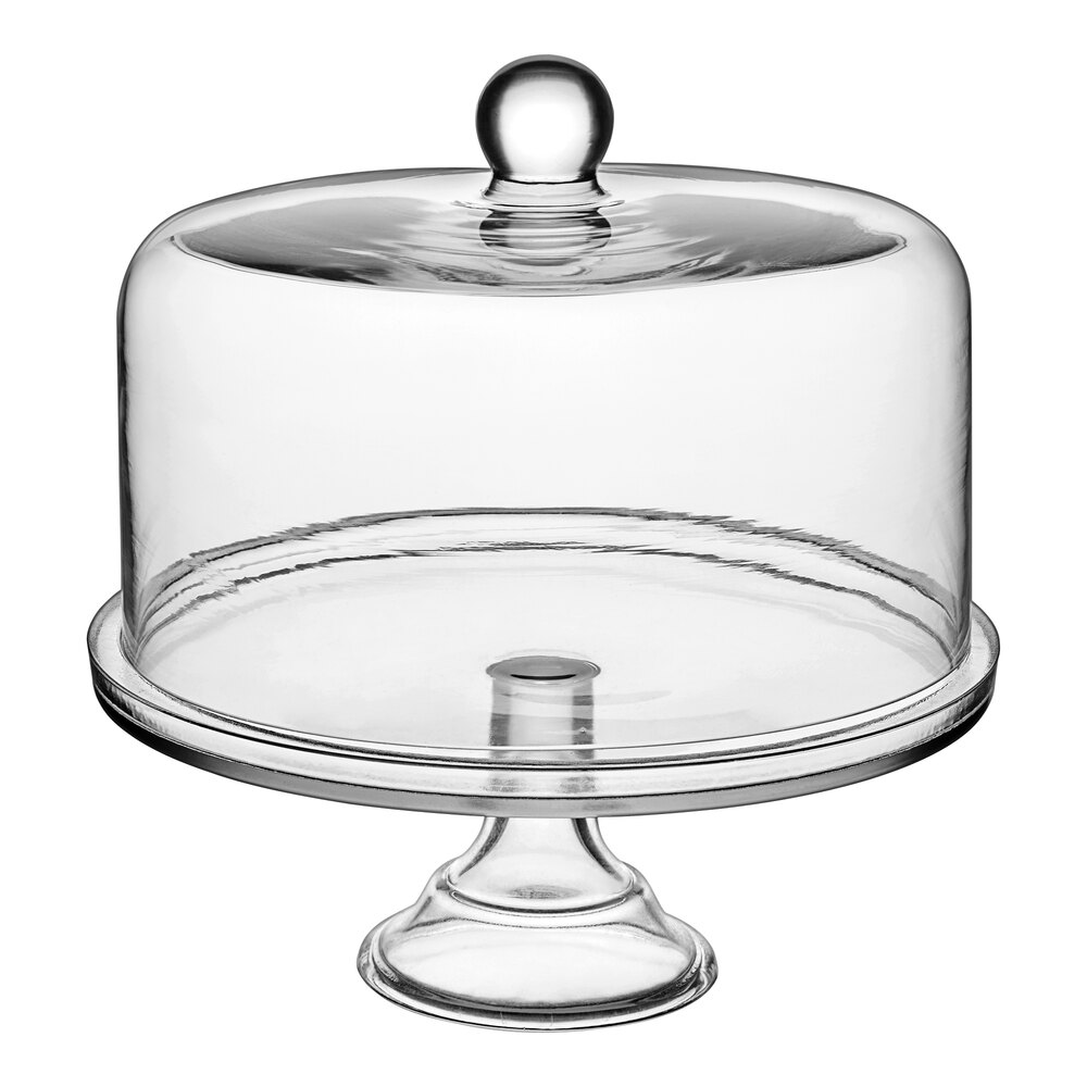Acopa Clear Glass Cake Stand with Round Cover