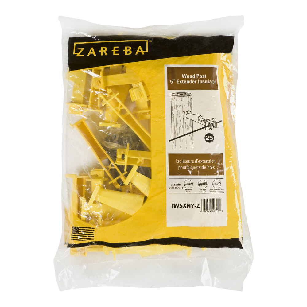 Zareba 5" Yellow Nail-On Wood Post Extender Insulator IW5XNY-Z - 25/Pack