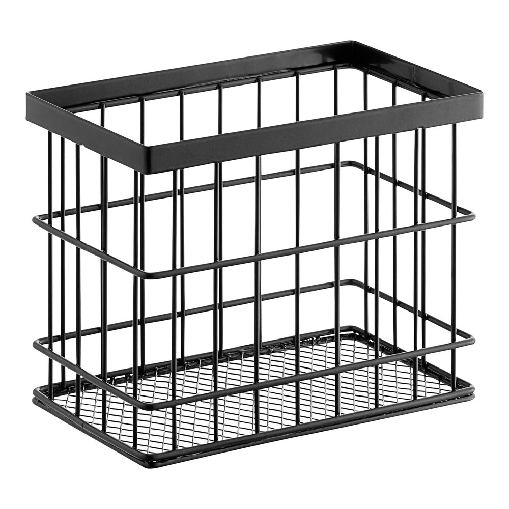 GET Enterprises WB-745-MG Urban Renewal 7" x 4 1/4" x 5 1/2" Metal Gray Rectangular Wire Basket